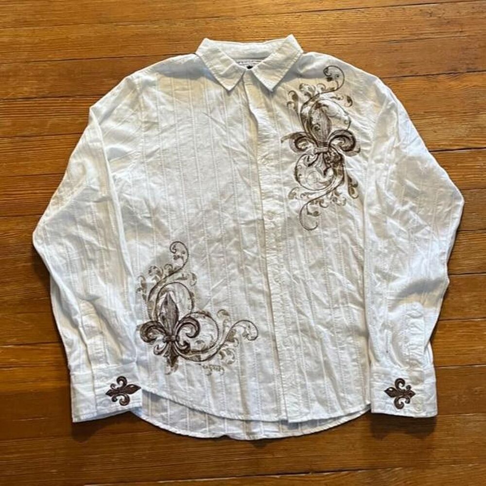 American-vintage Men's White and Cream Shirt
